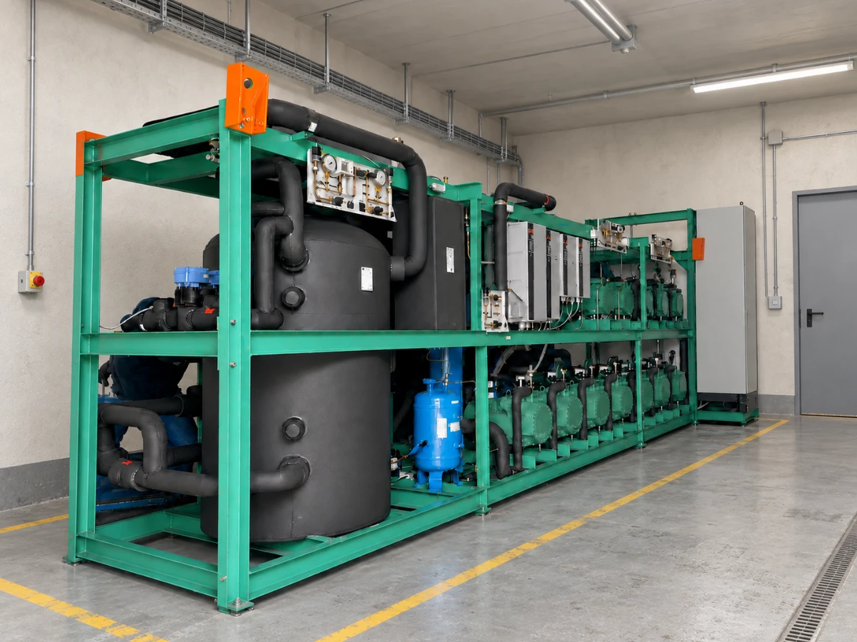 CO₂-Chiller und CO₂-Boosteranlage mit R744 für Produktions-, Kühl- und Gefrierräume